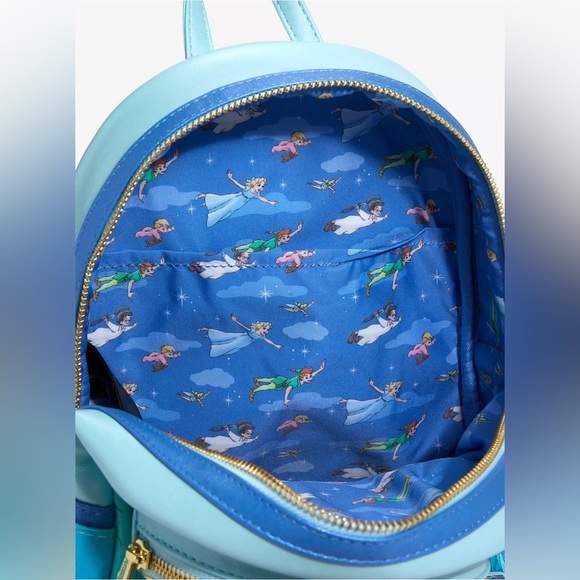 ? Loungefly x Disney Peter Pan Glow in the Dark Vegan Leather Mini Backpack